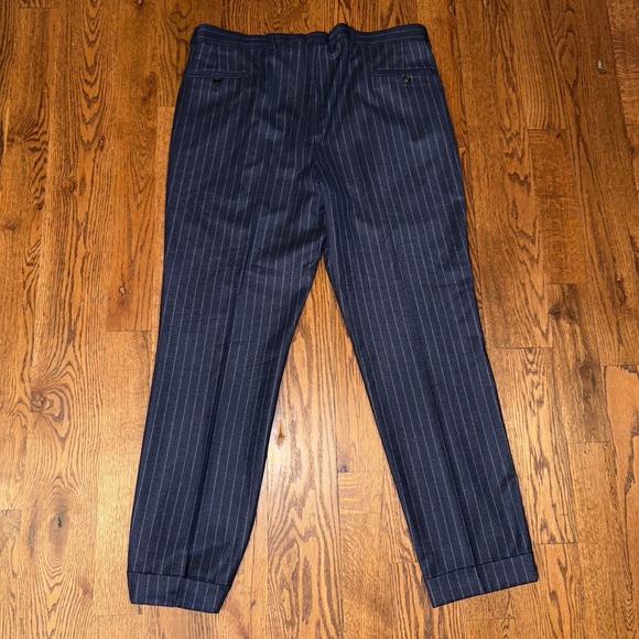 Joseph Abboud Black Label Vitale Wool Double Breasted Suit Men's 46 Blue Striped - Picture 13 of 16